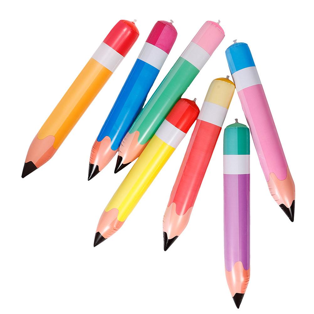 7Pcs Inflatable PVC Back to School Pencil Decorations Jumbo Classroom Party Blow Up Balloons Pencil Blow Up Giant Pencils