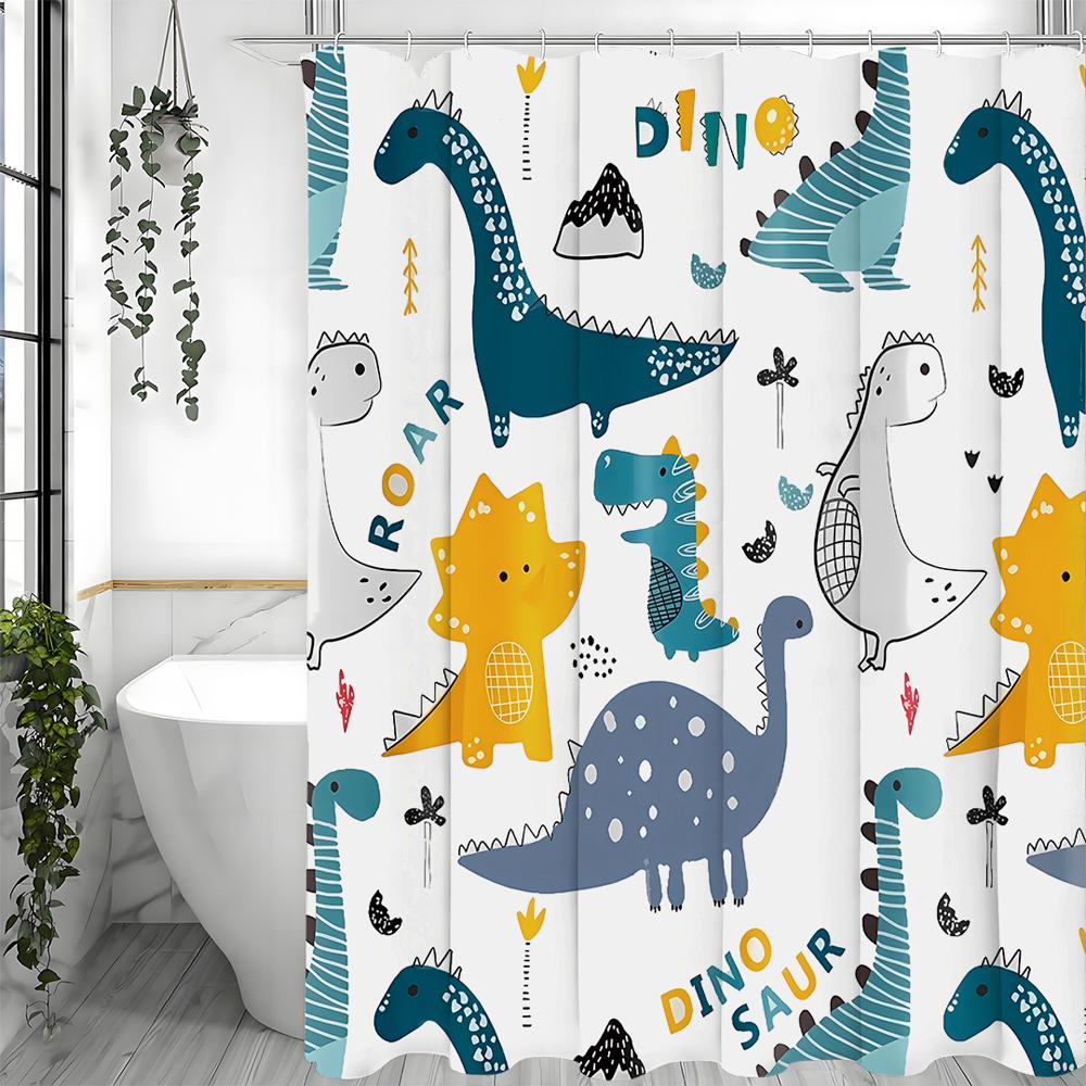 

Cartoon Dinosaur Kids Shower Curtain, Bathroom Decorative Shower Curtain, Waterproof Shower Curtain with Hooks 90*180cm