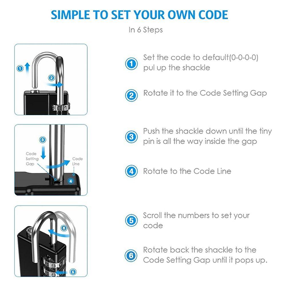 1Pcs Durable with Key Combination Padlock Zinc Alloy 4 Digits Backpack Zipper Lock Dormitory Cabinet Password Lock