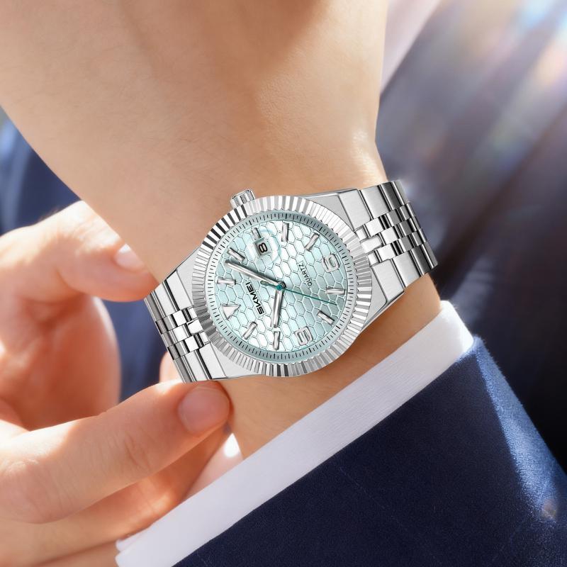 Men's Quartz Watch Classic Style Waterproof Luminous Date Display Stainless Steel Wristwatch For Women