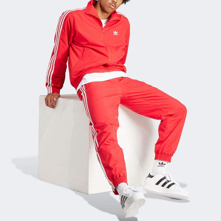 adidas Originals Adicolor Firebird Trainingsjacke mit drei Streifen und Stehkragen Herren Oberbekleidung Rot IT2495