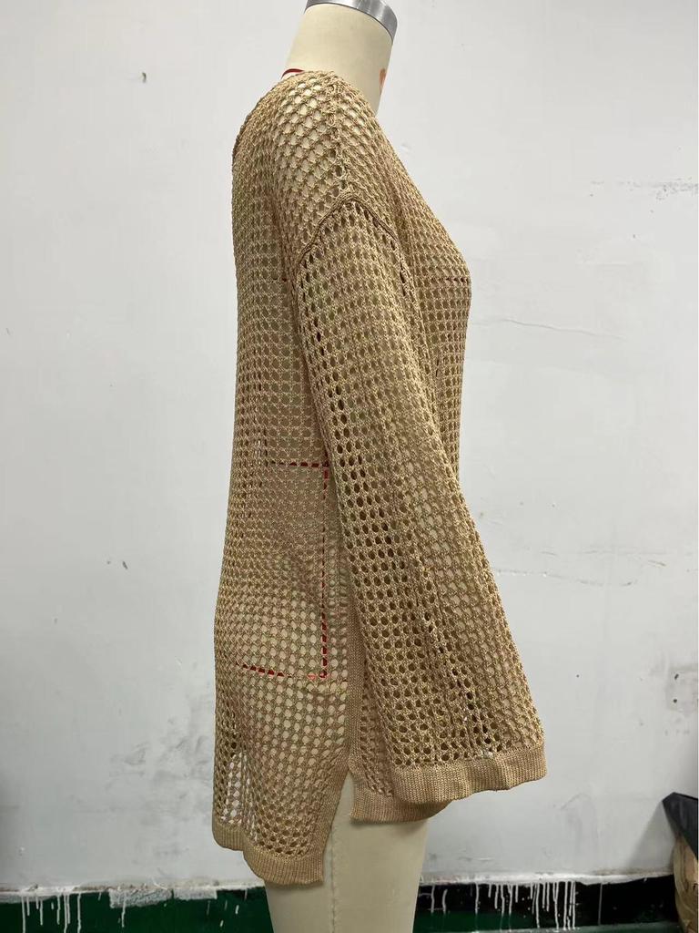 Sommer Damen Mesh Strick Bikini Cover-up Cardigan: Europäischer und amerikanischer Stil