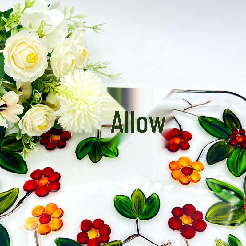 Flavinmci Crystal Glass Rose Serving Tray