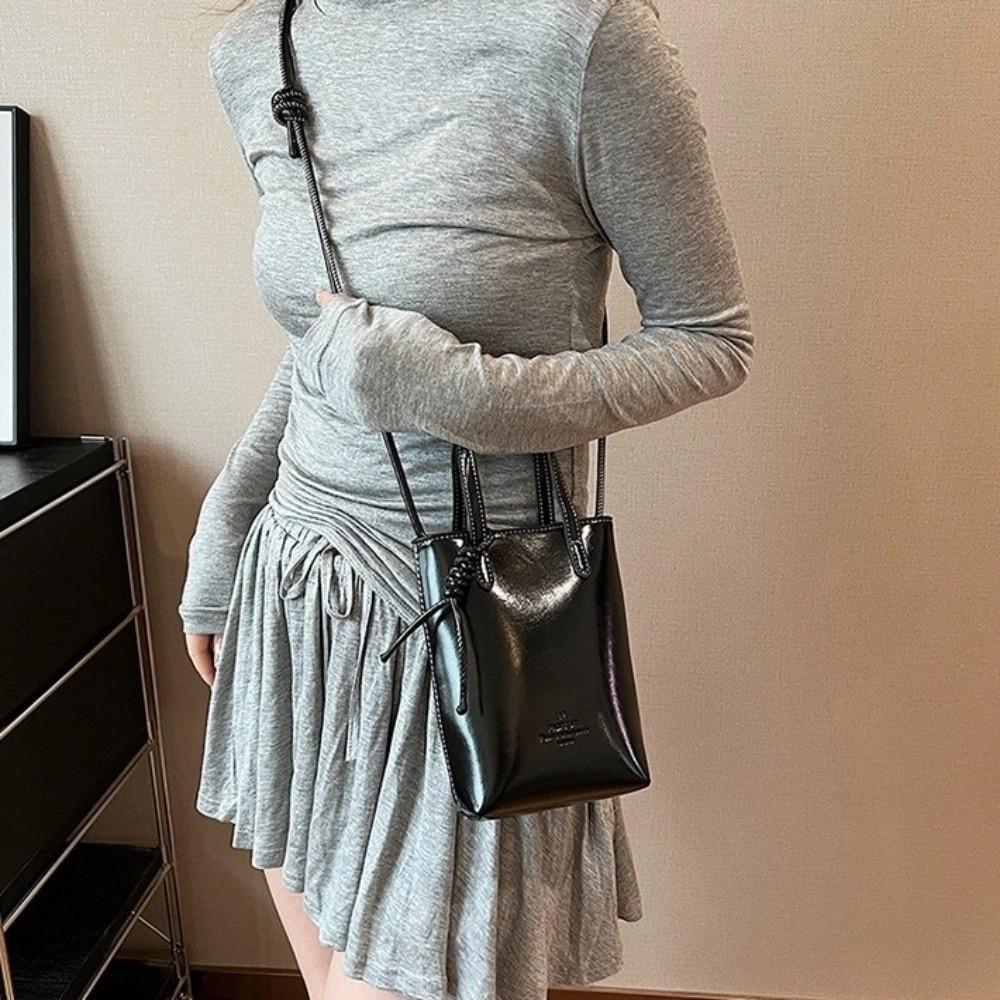 Casual Square Shoulder Bag Pu Leather Mobile Phone Bag Simple Mini Crossbody Bag Male/Female