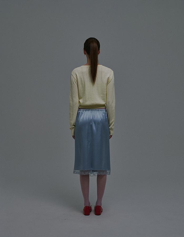 Sunday Fruits Market W) Sun Silky Lace Skirt Skyblue