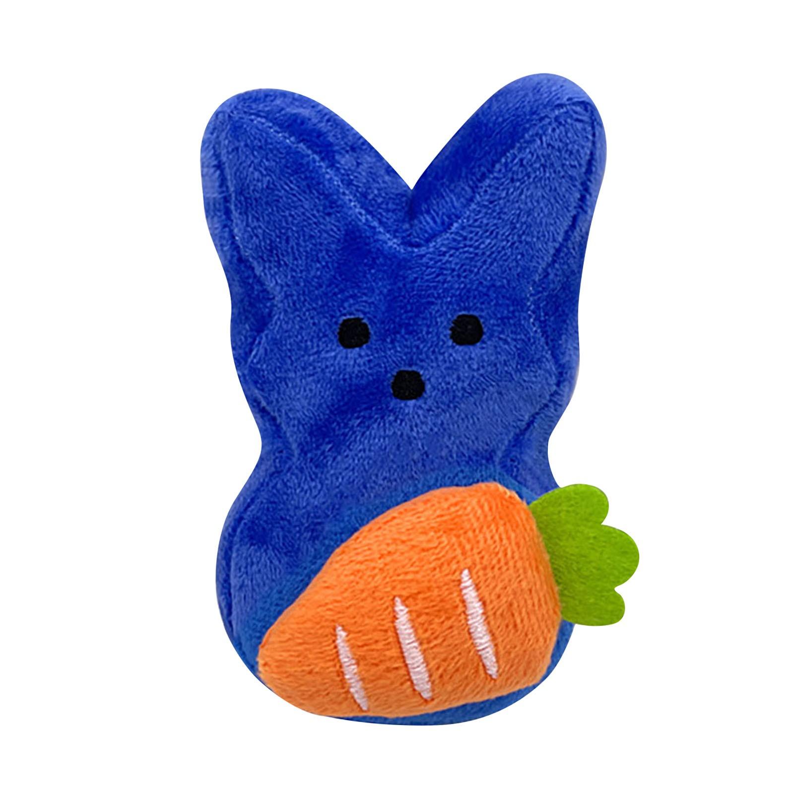 

Plush Bunny Dog Toy with Squeaker Soft, Durable, and Chewable Pet Toy for Small to Medium Dogs Carrot Design синий