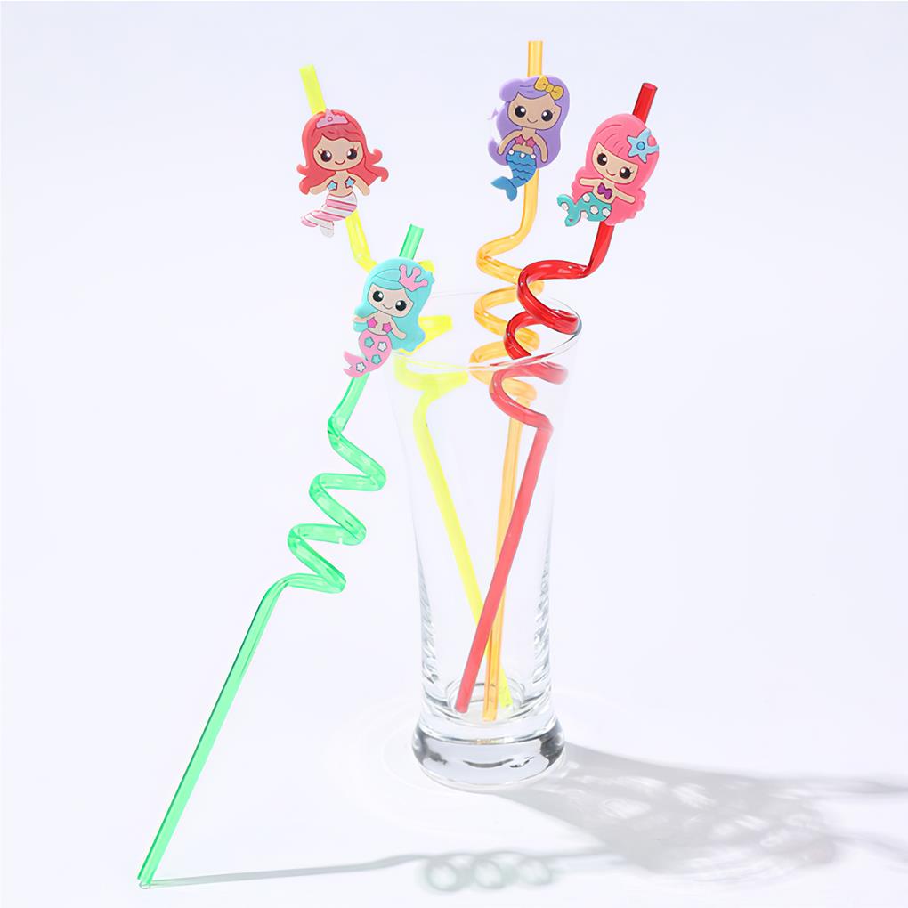 4 Pieces Silicone Straws Festival Party Milk Juice Coffee Tea Decor Straws Home Bar Kitchen Tableware Serveware