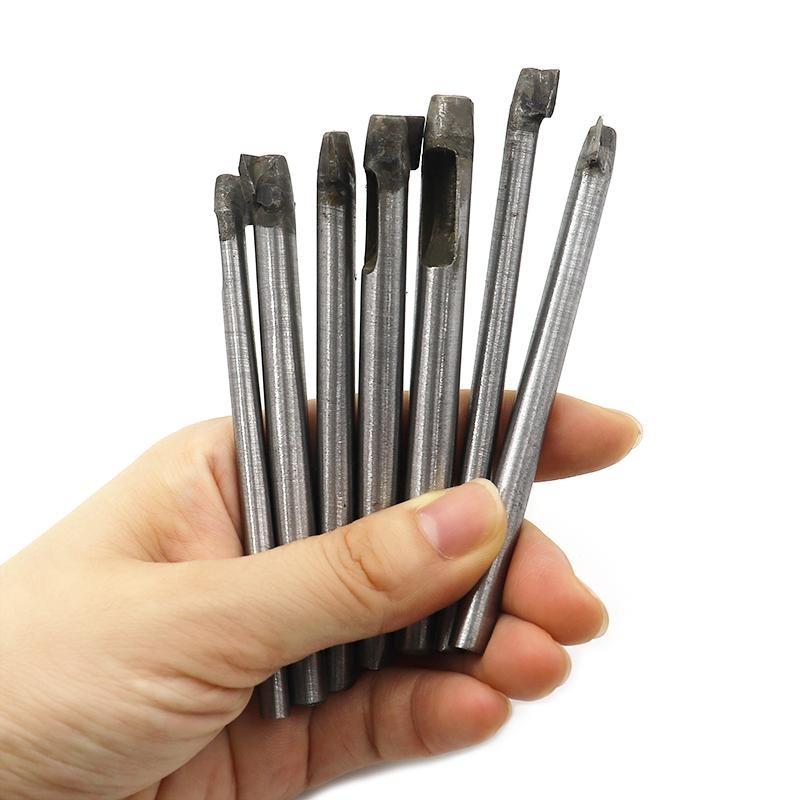 7Pcs Belt Punch Household Leather Punch Punch Straight Mouth Straight Mouth Round Punch Leather Goods Punch