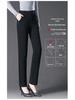 High-Waisted Wool Plaid Slimming Pants for Autumn/Winter 2024 - Straight-Leg, Slim-Fit, Casual Wear for Middle-Aged Women.