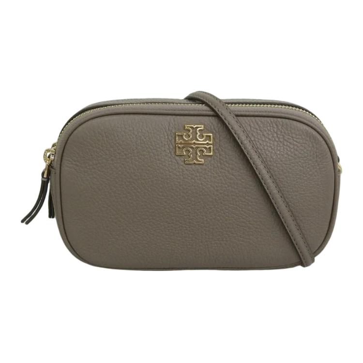 

Tory Burch Britten Gold Logo Leather Crossbody Shoulder Bag Women bags Gray 157733-034 Basic Set (Bag+Dust Bag)