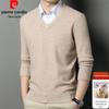 Pierre Cardin Men's Thickened V-Neck Wool Blend Knit Sweater