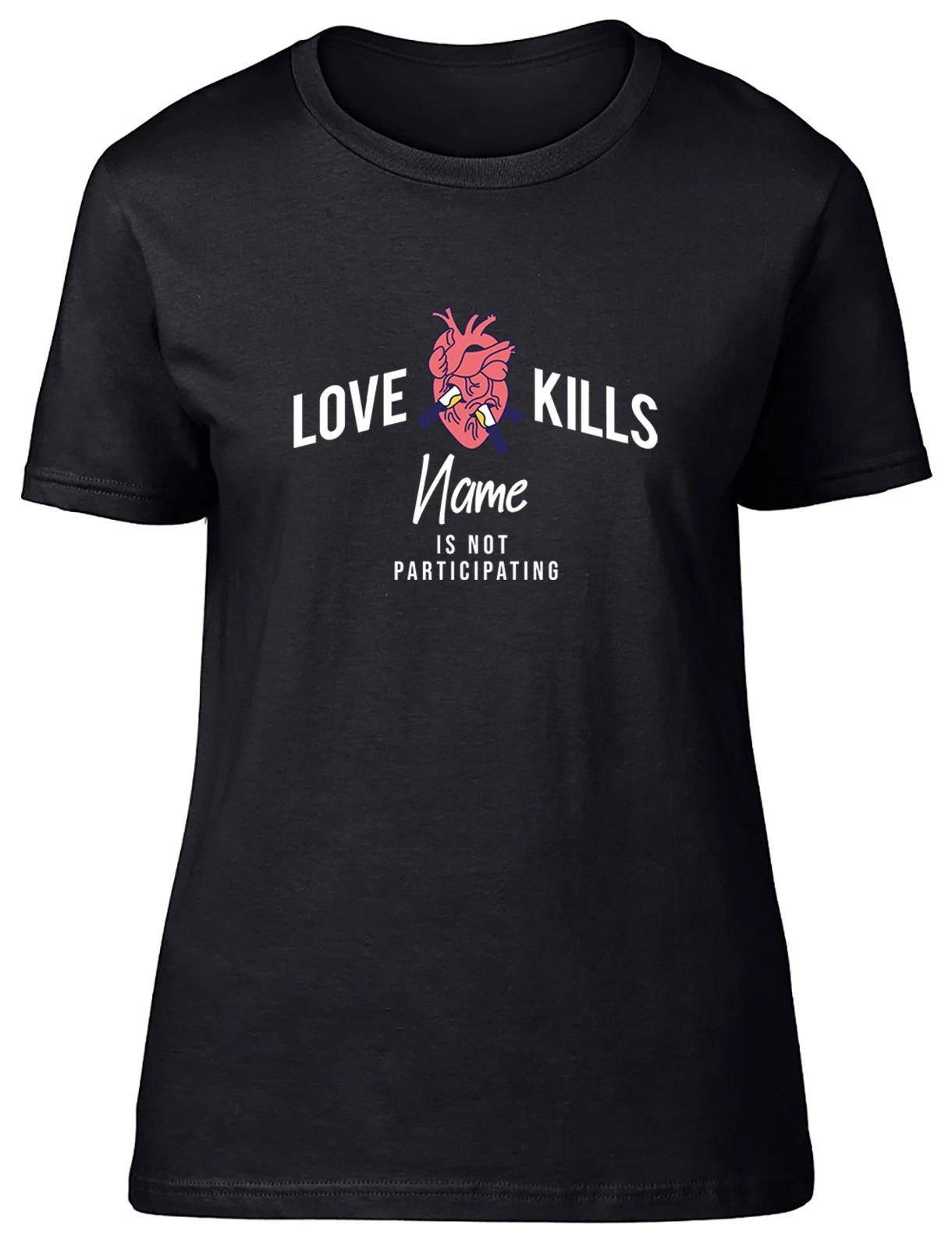 Personalised Valentine s Day Not Participating Womens T-Shirt Ladies Gift Tee XXL