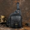 Chest Bag, Genuine Leather, Large Capacity Single Shoulder Crossbody Bag, Top Layer Cowhide, Soft Leather, Casual Chest Backpack, Men's Bag