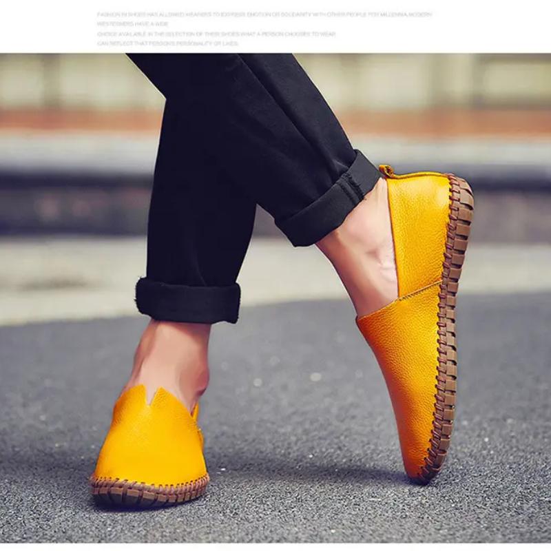 Men's Leather Casual Loafers Shoe Wedding Dress Shoes New Big Size Moccasins Shoes