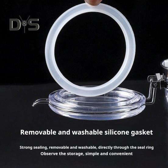 4ks Nerezová vzduchotěsná sada kanystrů Nádoba na potraviny Odolná proti vlhkosti Kuchyňská linka Organizér pro skladování cukru a mouky s průhledným víkem