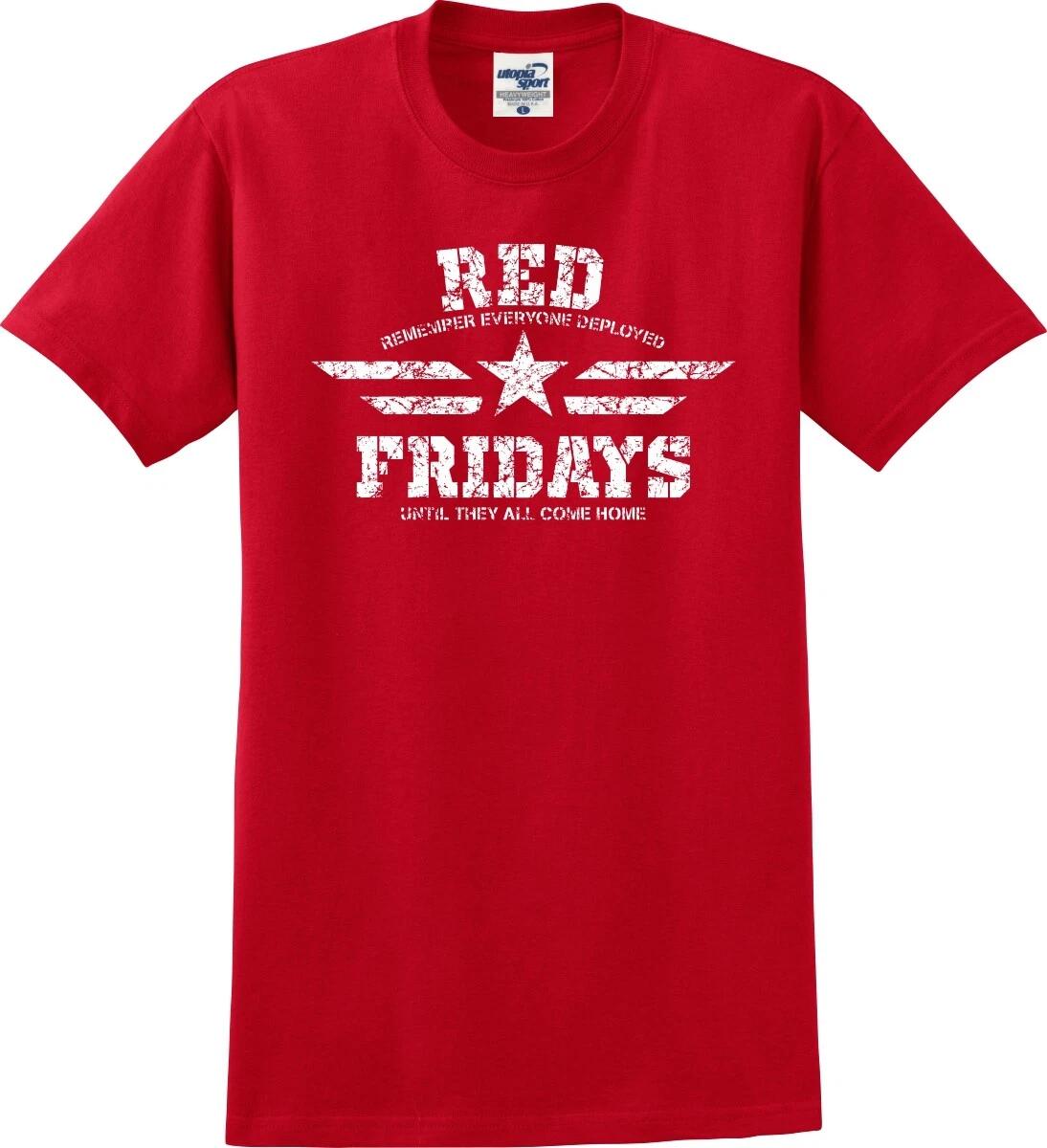 

RED Fridays Star and Stripes Remember Everyone Deployed Unisex T shirt (S-5X) S