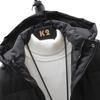 Autumn and Winter Men's White Duck Down Hooded Loose Down Jacket Three Bars Medium and Long Down Jacket