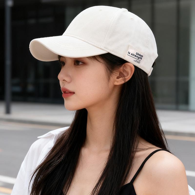 Wide-brimmed Baseball Cap with Fabric Label and Lettering—flattering for Round Faces Versatile and Perfect for Men's Fashion
