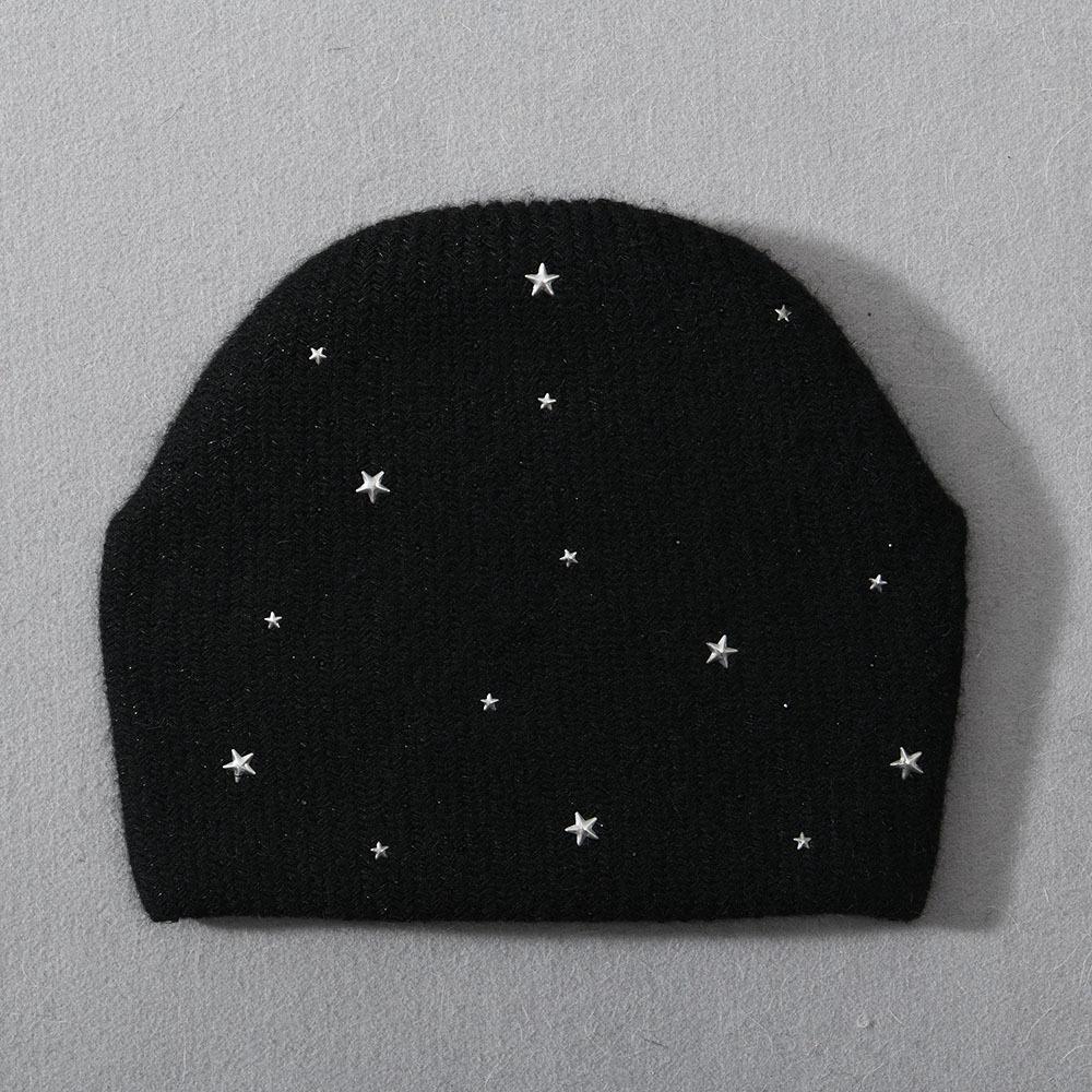 Solid color rabbit velvet double-layer thermal wool hat knitted hat autumn and winter windproof ear protection striped hat
