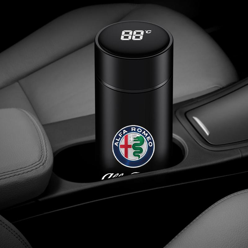 For Alfa Romeo Car Smart Display Temperature Thermos Mug Insulated Bottle For Alfa Romeo Giulia Stelvio Giulietta 159 147 156 16