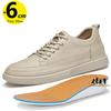 Herren Sneaker Elevator Booster Schuhe Leder Höhenerhöhende Einlegesohlen 6CM Mann Alltag Lifte Mode