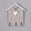 House-shaped Key Rack Wall Wooden Key Holder with 3 Hooks Decorative Key Organizer Mail Rack with Shelves for Entryway Kitchen