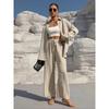 European and American Women's Clothing Wholesale Two-piece Set, 2026 Amazon Independent Site Exclusive Casual Wide-Leg Pants Shirt Jacket