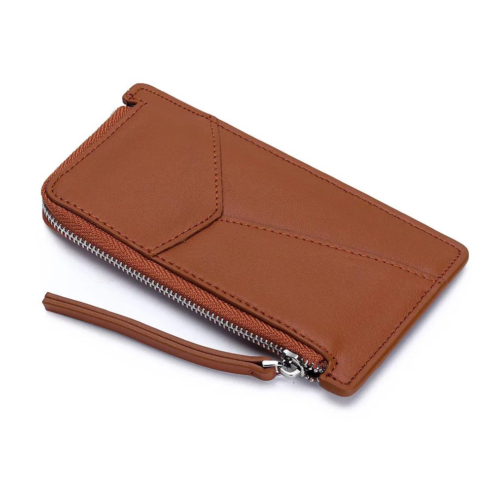 

Genuine Leather Women s Wallet Fashion Zipper Solid Color Coin Purse Short Style Card Bag Women Multi-slot Short Small Wallet