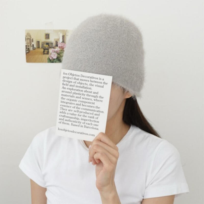 Women's fluffy minimalist everyday look beanie