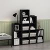 Meuble étagère - furinno - 21048bkw - bois noir - 5 niveaux - design contemporain