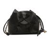 2025 Summer Model, Bow Small Fresh Draw Belt Large Capacity Soft Surface Pleated Chain Bucket Crossbody Shoulder Women's Bag