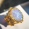 Light Jewelry Seiko Natural Denier Ring Women'S Stone Plated 10K Gold Vintage Jewelry