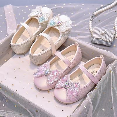 2025 Spring/Autumn Korean Style Girls' Fishtail Bow Princess Shoes