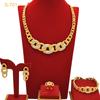 Oro 24K Dubai Collana Orecchini Bracciale Anello Sposa India Nigeria Medio Oriente Set Collana 2026