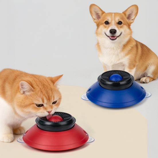 Dog Licking Bowl with Rolling Ball, No-Spill Slow Feeder for Liquid Treats, Anti-slip Suction Cup Bone Broth Yogurt Lick Toy for Dogs Cats