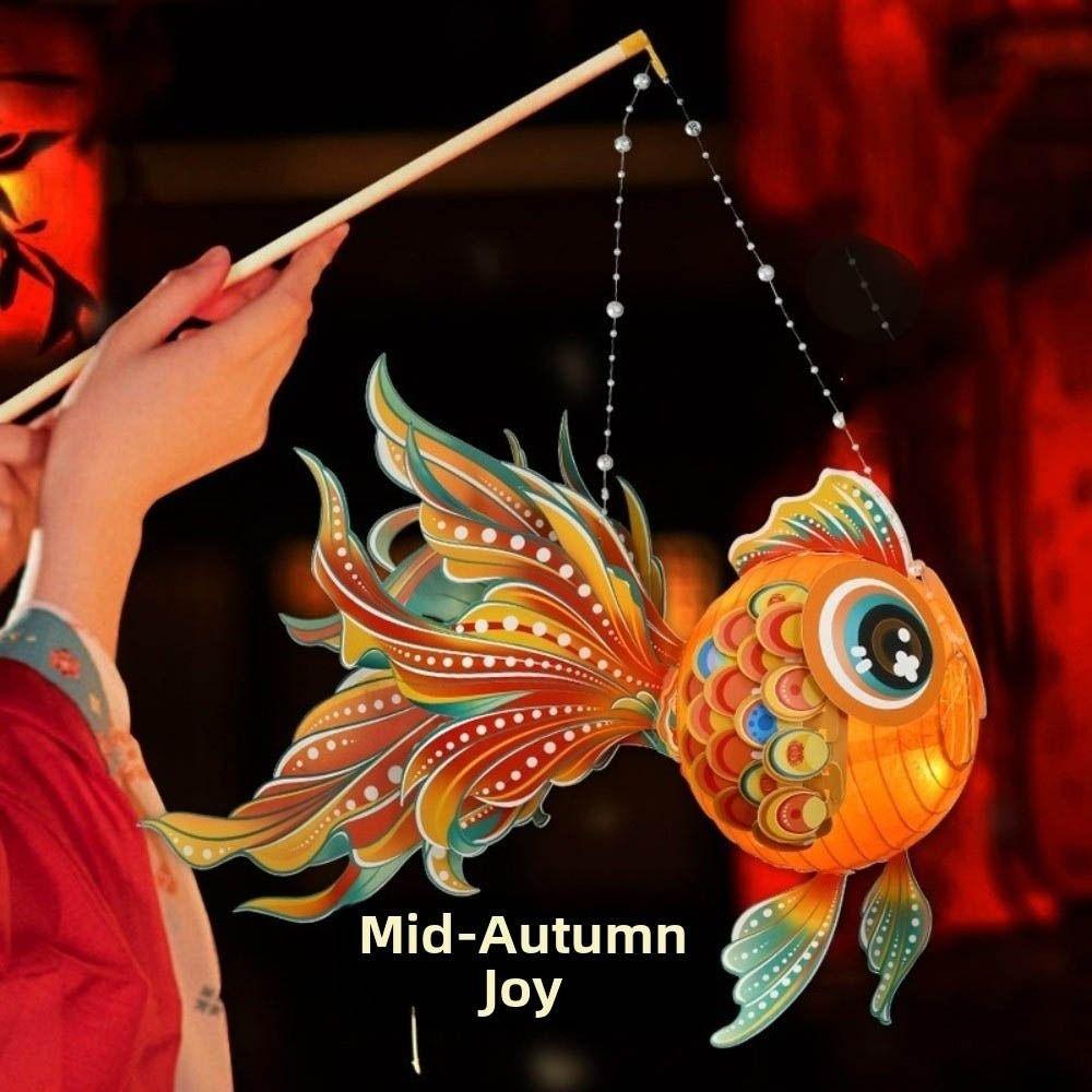 Hand Made Goldfish Lantern DIY Glowing Handheld Lantern Middle Autumn Festival Lantern  for Kids