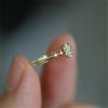 Shiny Zircon Exquisite Snowflake Ring for Women 925 Sterling Silver 14k Gold Plated Romantic Wedding Jewelry