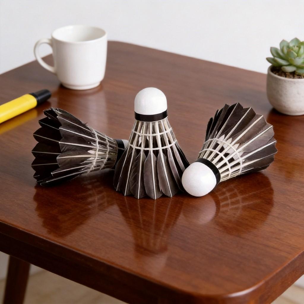 Black Feather Badminton Birdie With Foam Head For Training And Recreation