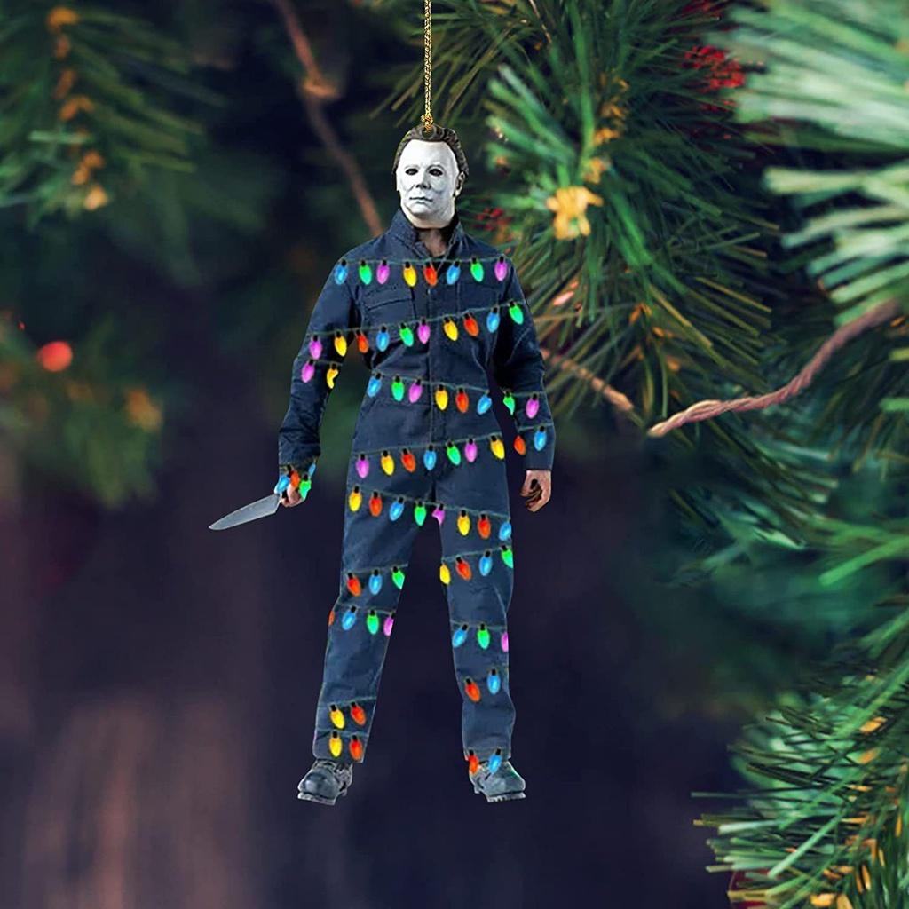 

Spooky 3.1in Halloween Christmas Horror Pendant Doll For Xmas Tree Decor BlueMichaelMyers