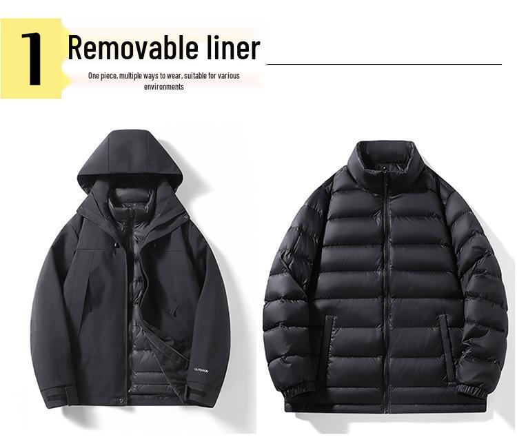 Teen Outdoor Colorblock 3-in-1 Waterproof Windbreaker with Detachable Hood