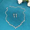Three-piece Minimalist and Fashionable Jewelry Set. Bride's Necklace. Elegant Accessory.