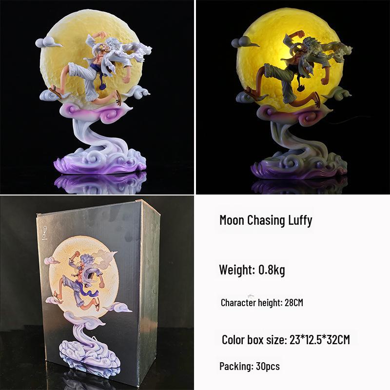 PVC Quality One Piece Luffy Figure with Glowing Feature - Moon Chasing Edition