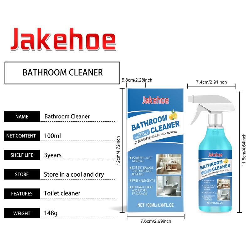 Water Spot Remover for Shower Glass 100ml Bathroom Descaler Spray Cleans Toilet Bathtub Eliminates Bad Smells