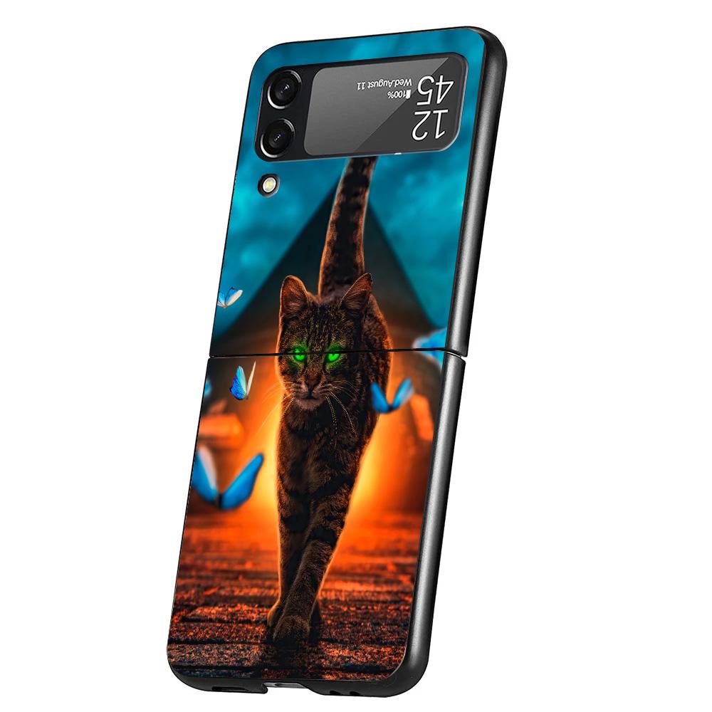 Cool Animal Big Cat Tiger Cover Phone Case For Samsung Galaxy Z Flip 7 6 5 4 3 5G Flip7 Flip6 Flip5 Flip4 Flip3 Black Fundas She