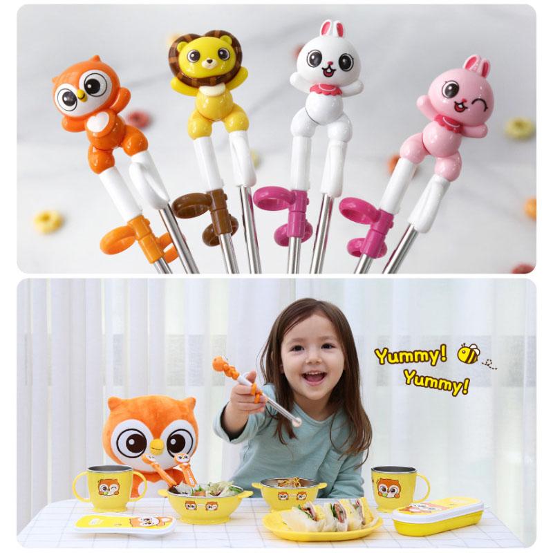 EDISON Friends 3D Stainless Training Chopsticks Step 1 Right-Handed – Lion Haion