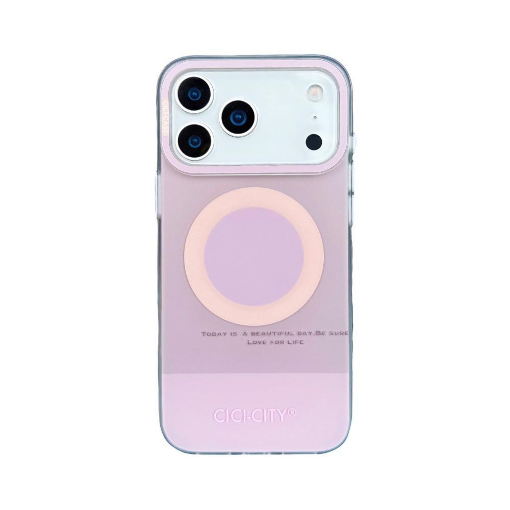 Simple Fresh Magnetic Contrast Color Case for iPhone 17 Pro Max, 16, 15, 14 - New Couple's Model