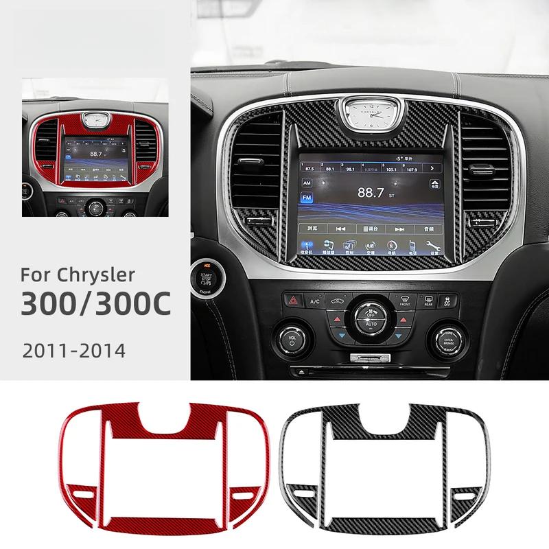 Real Soft Carbon Fiber Sticker For Chrysler 300 300C 2011 2012 2013 2014 LHD RHD Car Central Control Screen Panel Accessories.