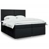 VidaXL Slat Bed Base with Mattress Black 200x200 Cm Fabric 3293682