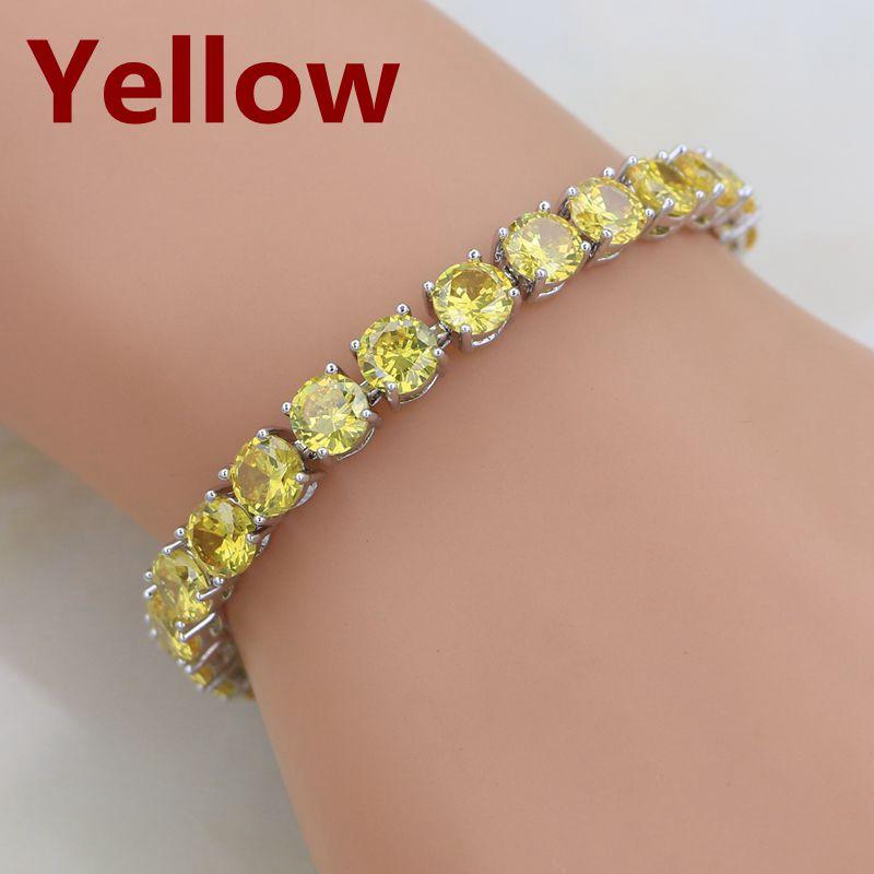 Gioielli in Argento 925 Bracciale a Catena Link con Granato Rosso Sposo e Zircone Bianco Creati 21cm Per Donne Scatola Regalo Gratuita