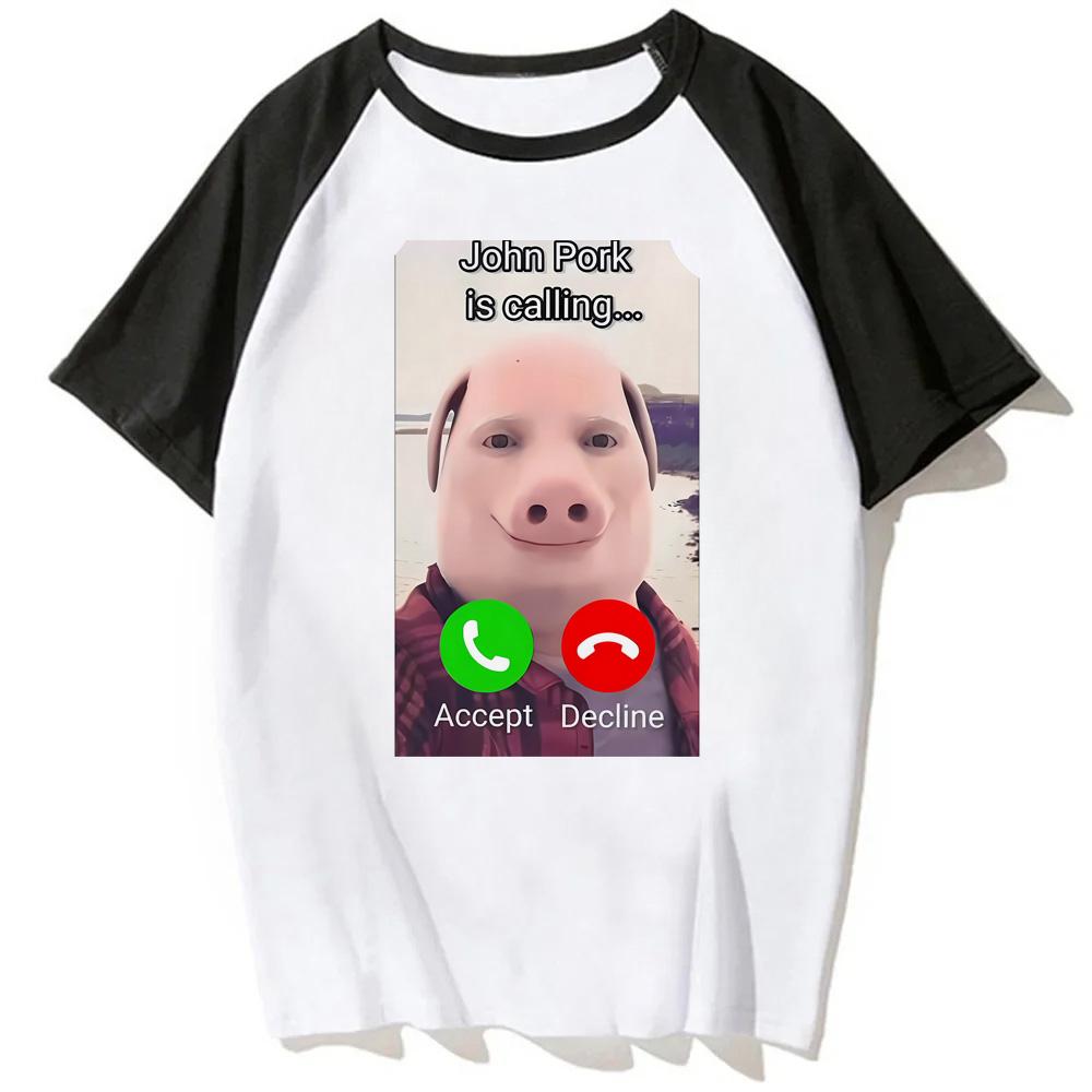 

John Pork Women Top Tees Korean Clothes Y2k Graphic Vintage Gothic Grunge TShirts 3XL